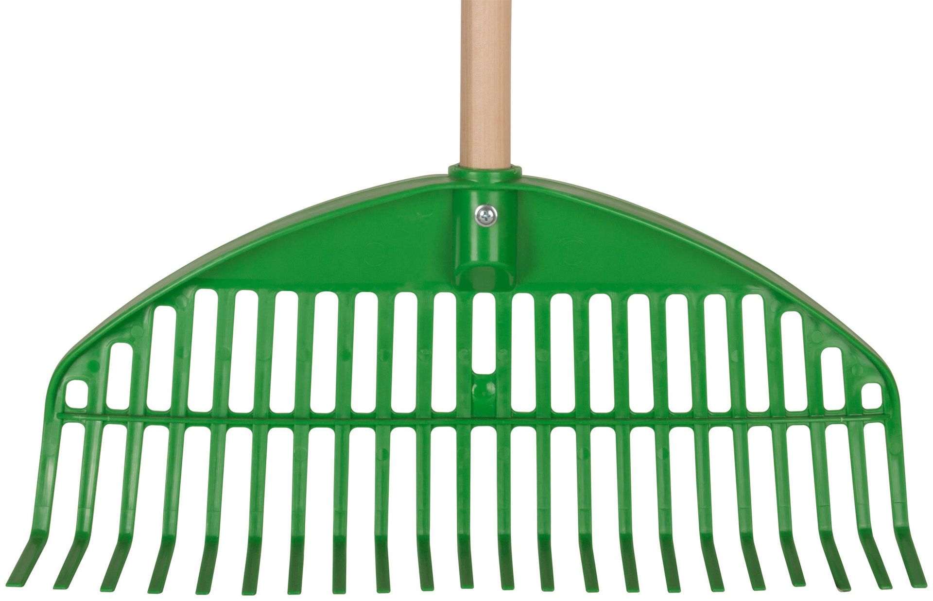 Грабли веерные пластиковые Оазис, 22 зуба, 440 мм, с деревянным черенком (76947)