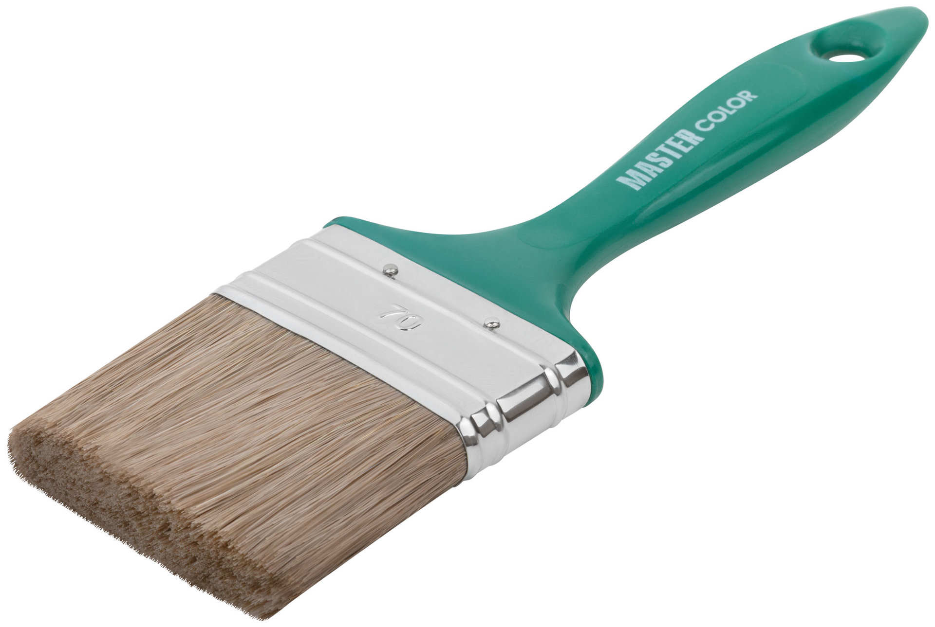 Кисть флейцевая, толщ. 16 мм, 70% ПЭT/30% натур. щетина, нерж.обжим, пласт.ручка, ширина 70 мм (30-0234)