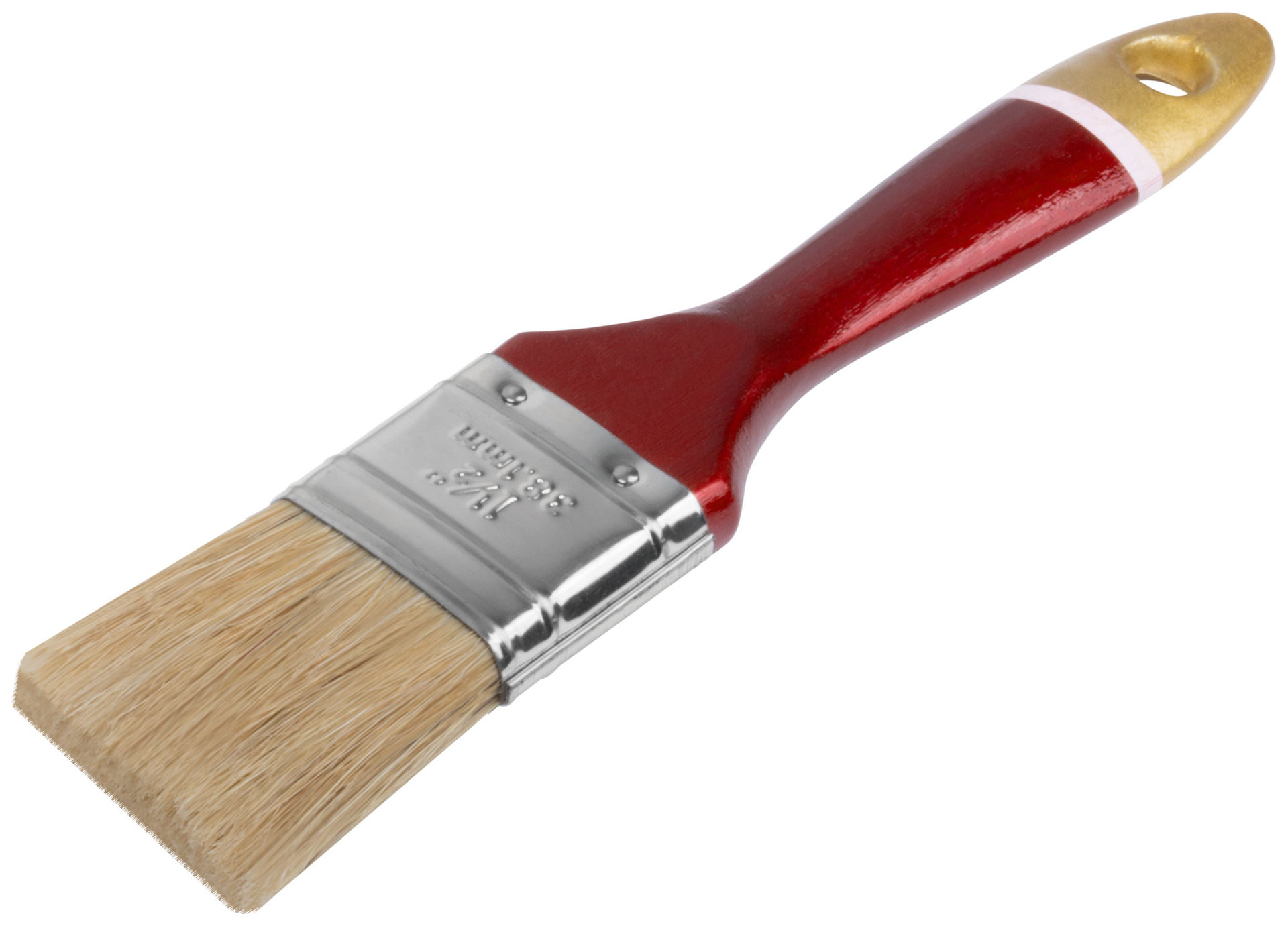 Кисть флейцевая Классик, натуральная светлая щетина, деревянная ручка 1,5 (38 мм) (01094)