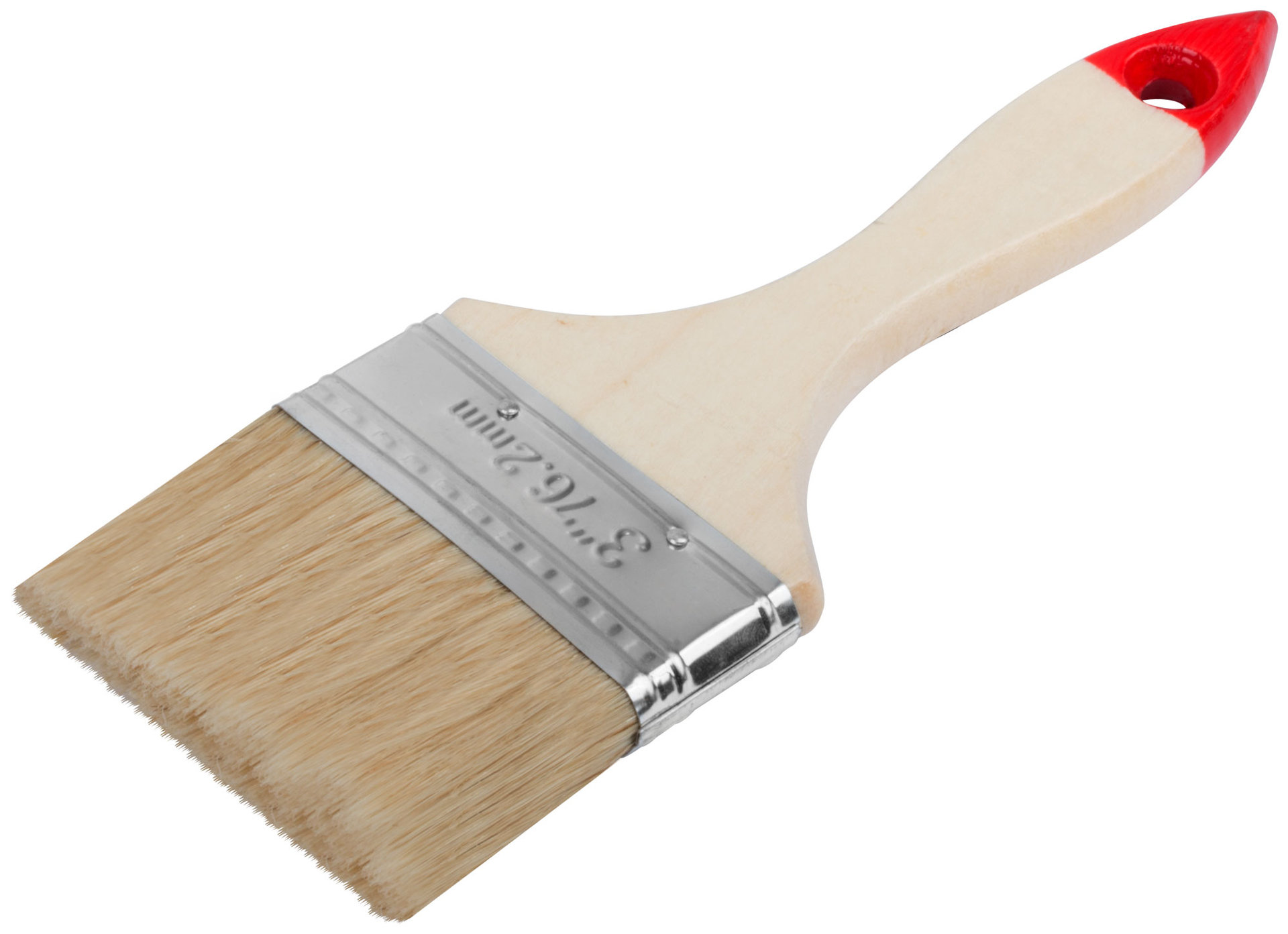 Кисть флейцевая Оптима, натур. cветлая щетина, деревянная ручка 3 (75 мм) (00817)