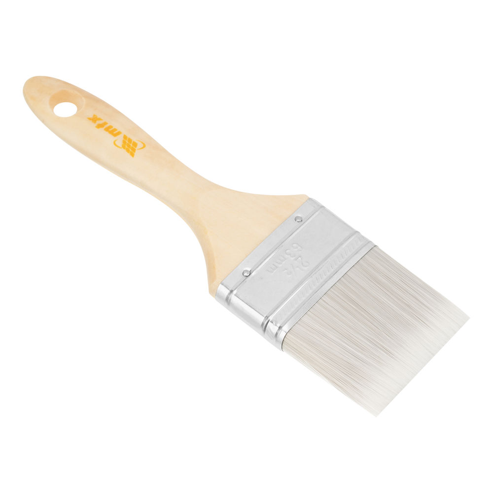 Кисть плоская для лаков Евро 2.5, искусственная щетина, деревянная ручка MTX (83088)