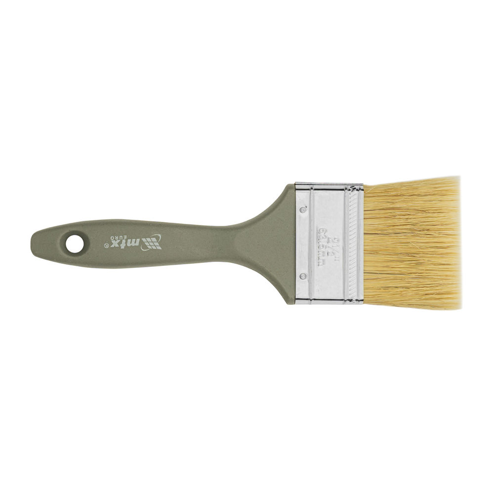 Кисть плоская Евро 2.5, натуральная щетина, пластмассовая ручка MTX (83064)