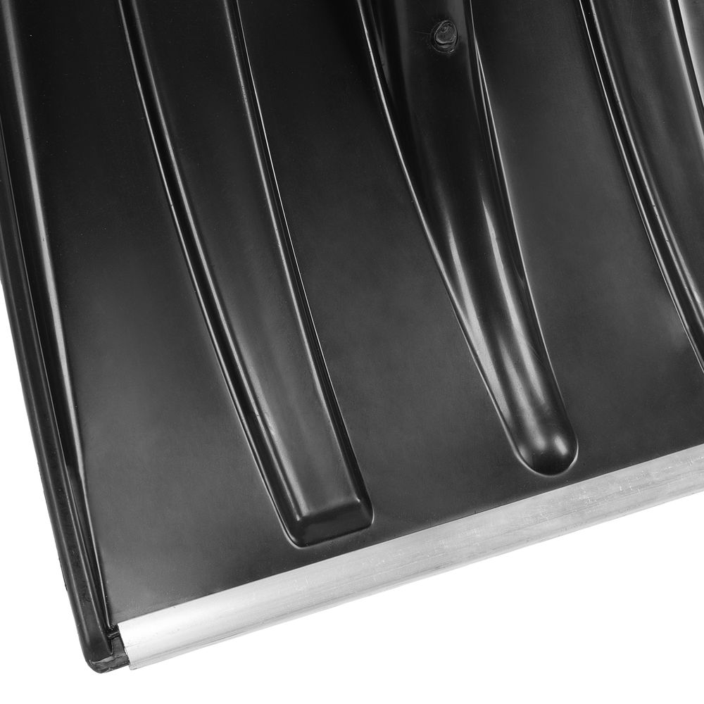 Лопата для уборки снега пластиковая, 380х350х1370 мм, деревянный черенок (61697)