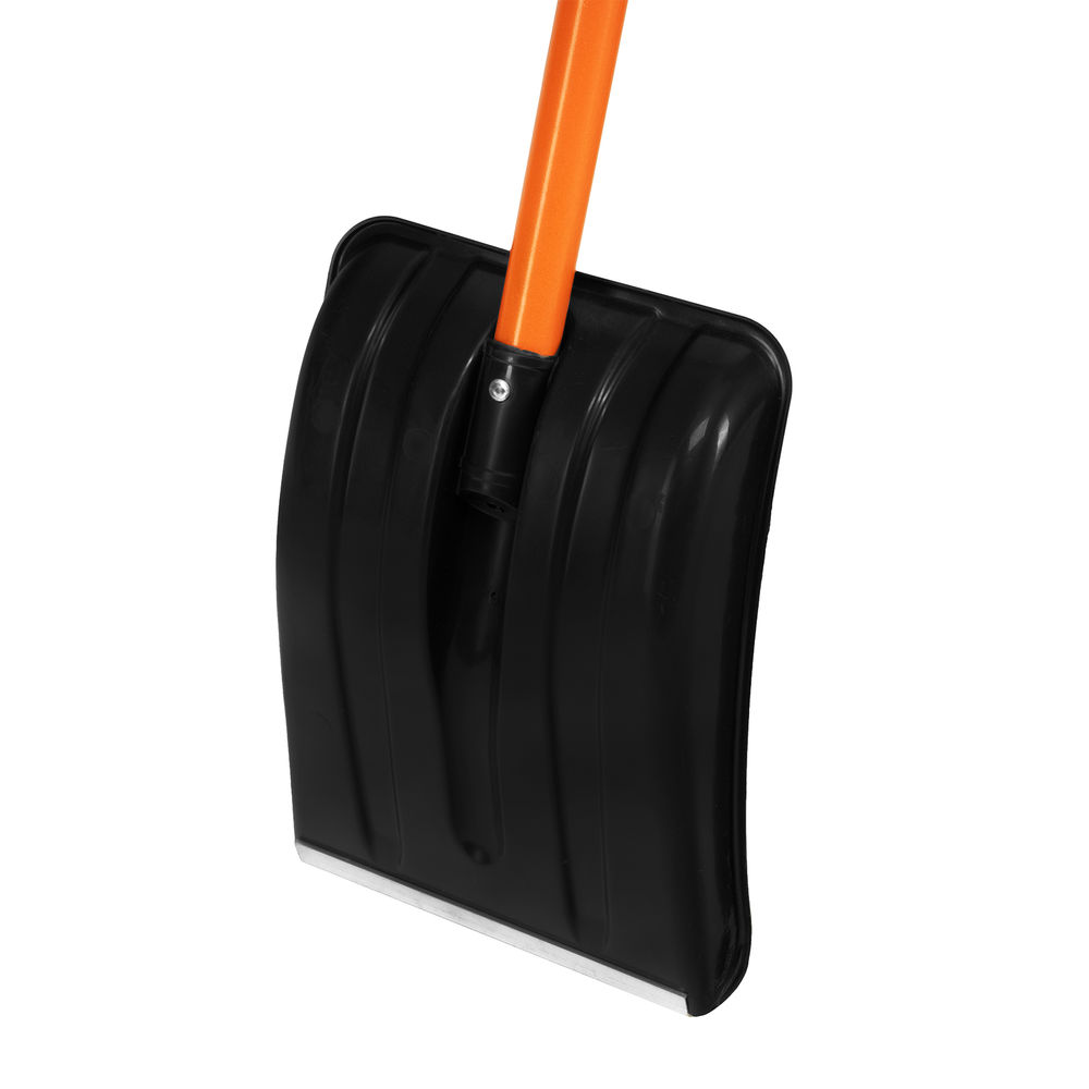 Лопата для уборки снега полипропиленовая, 275х365х790 мм, стальной черенок, Stels (61654)