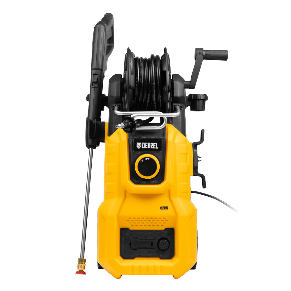 Моечная машина высокого давления R-200D, 2400 Вт, 200 бар, 420 л/ч, с барабаном// Denzel (58264)