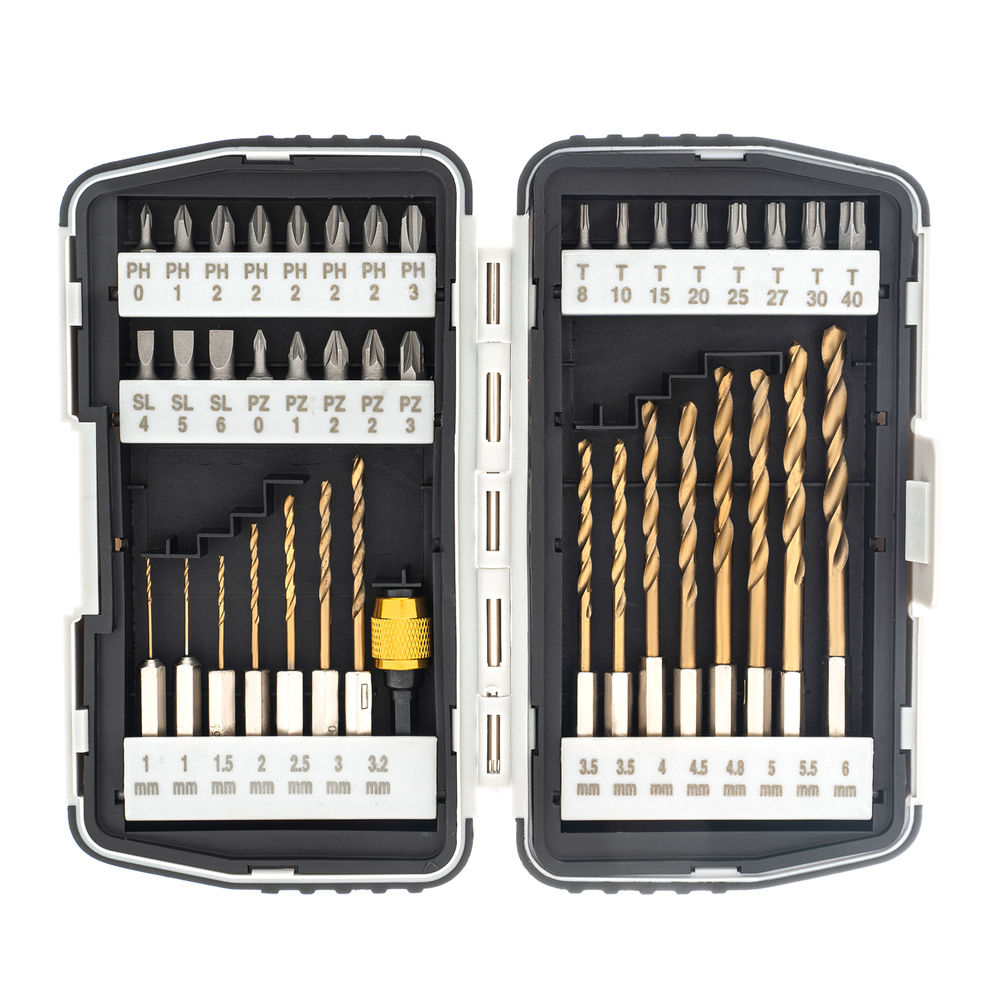 Набор бит и сверл, магнитный адаптер, CrV, пластиковый кейс, 40 шт. Matrix (11322)