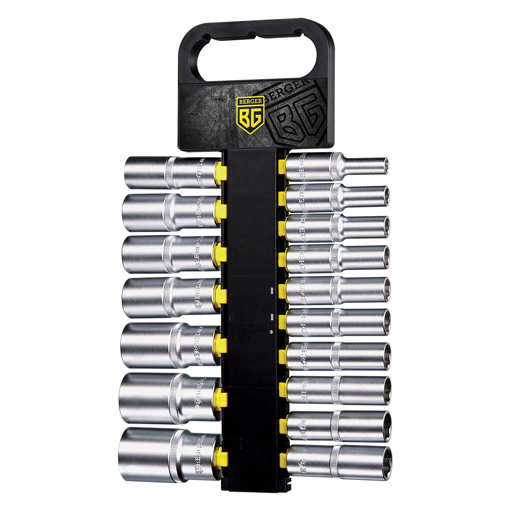 Набор головок торцевых удлиненных SuperLock 1/2 17 предметов BERGER