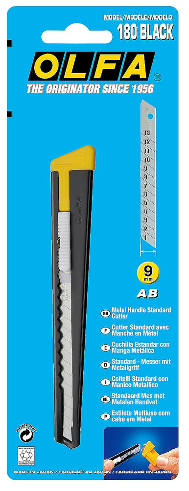 Нож с сегментированным лезвием 9 мм OLFA OL-180-BLACK