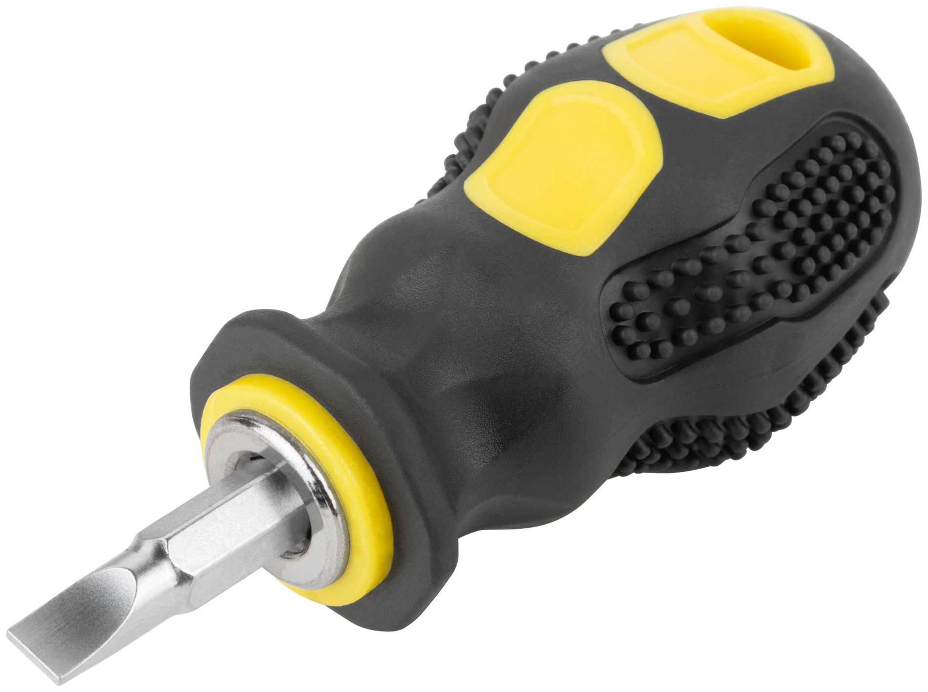 Отвертка c переставным жалом коротыш, CrV сталь, прорезиненная ручка 6х25 мм PH2/SL6, шоу-бокс (56225)