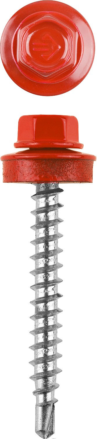 Саморез кровельный 60 х 4.8 мм, рубиново-красный, 200 шт СКД 3003 ЗУБР 4-300315-48-060-3003