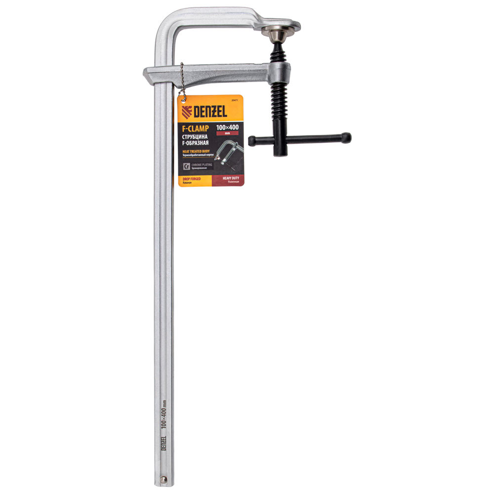 Струбцина F-образная, 100x400мм, кованая Denzel (20471)