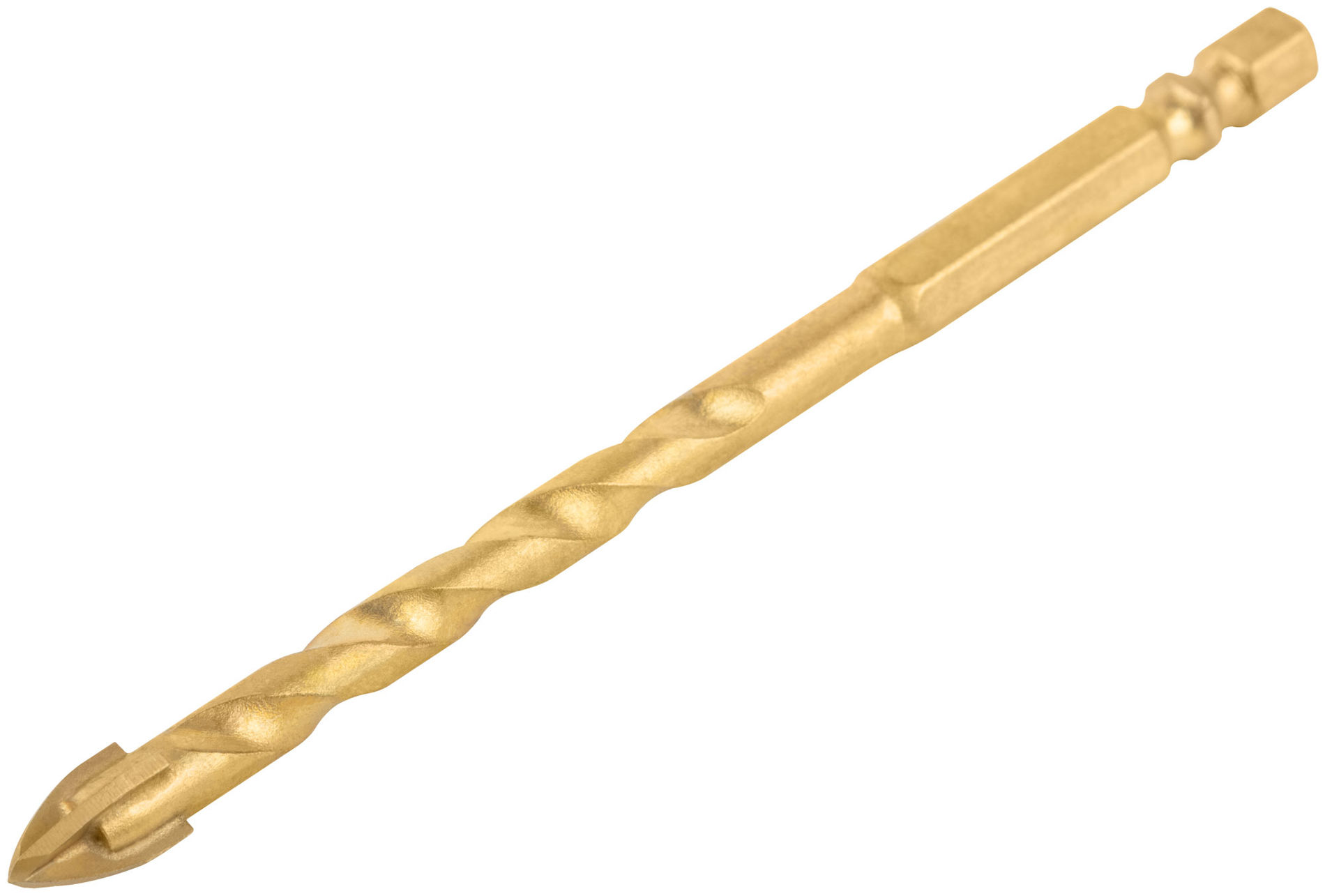 Сверло универсальное, 4 режущие кромки, титановое покрытие, шестигранный U-хвостовик под биту, 8х115 мм (35166)