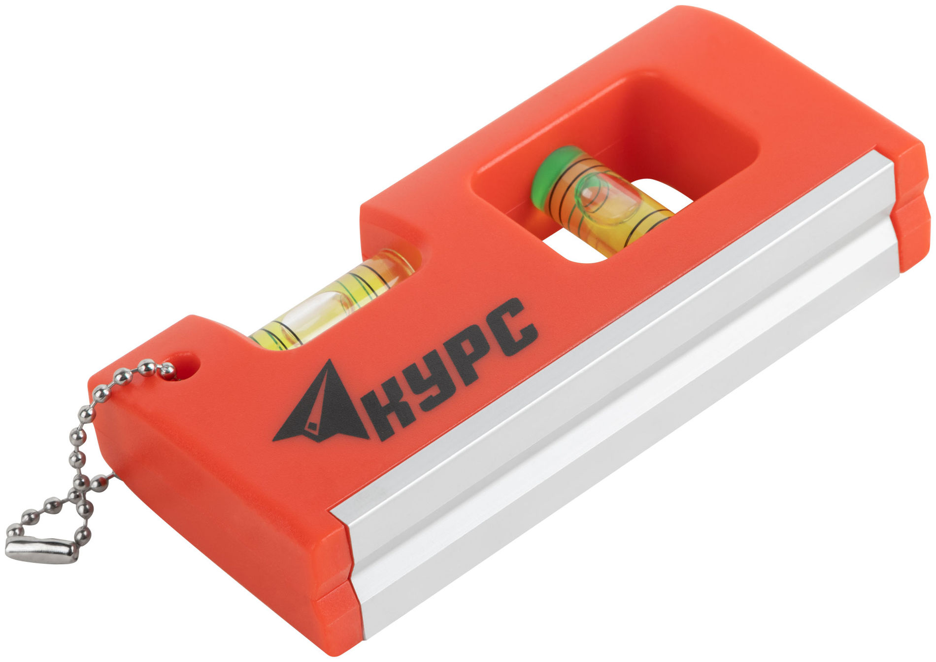 Уровень-брелок пластиковый, 2 глазка 100 мм (17831)