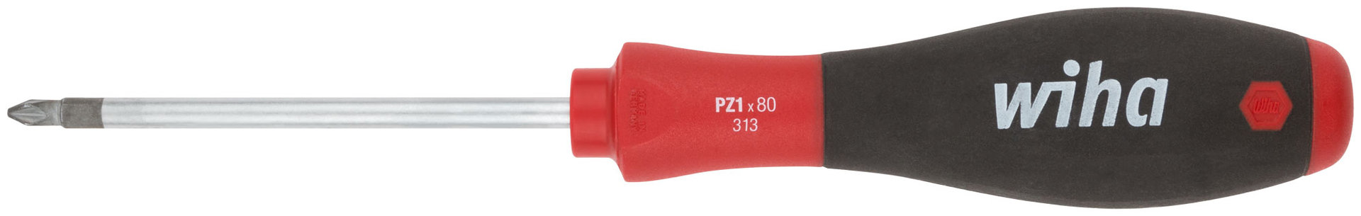 Отвертка SOFTFINISH, CrMo сталь, матовое хромирование PZ1 x 80 мм, WIHA, 53071