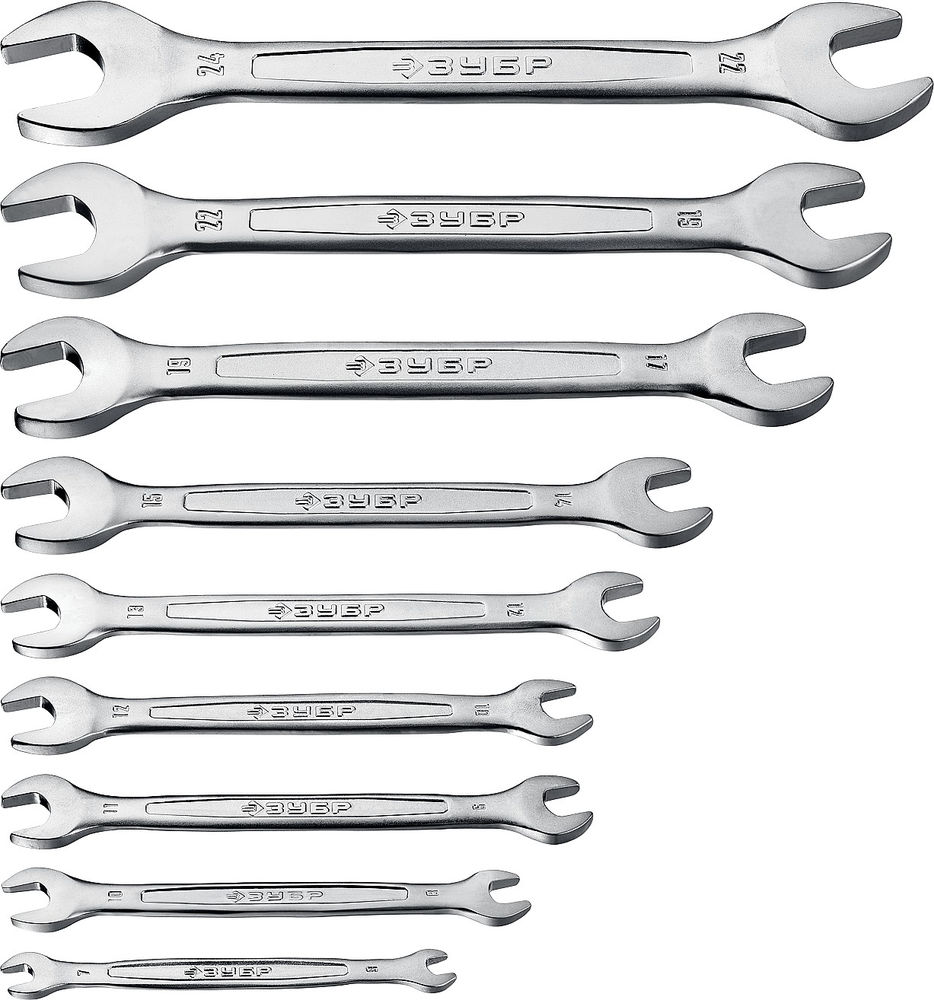 Набор ключей гаечных рожковых 8 шт 6-24 мм Профессионал ЗУБР 27010-H8