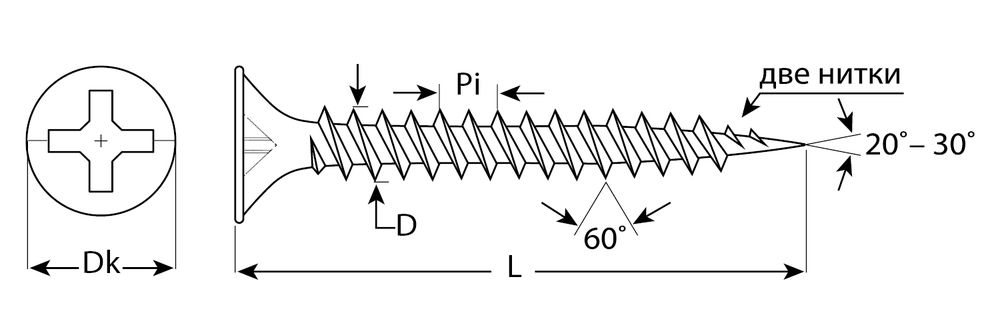 Саморез гипсокартон-металл фосфатированный 64 х 3.9 мм, 125 шт Профессионал СГМ ЗУБР 300011-39-064