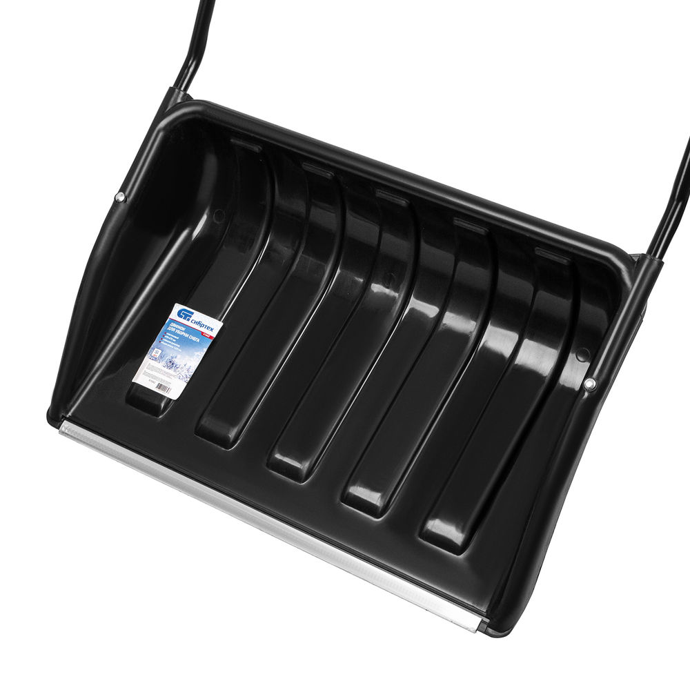 Движок для уборки снега пластиковый, 690х470х1420 мм, стальная рукоятка, Сибртех (61642)