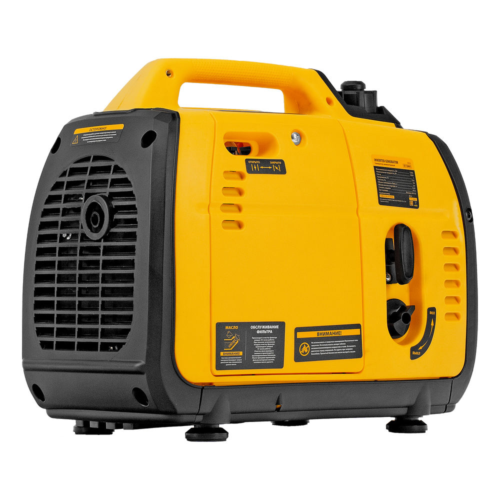 Генератор инверторный GT-1200iS, 1.2 кВт, 230 В, бак 2.4 л, закрытый корпус, ручной старт Denzel (94701)