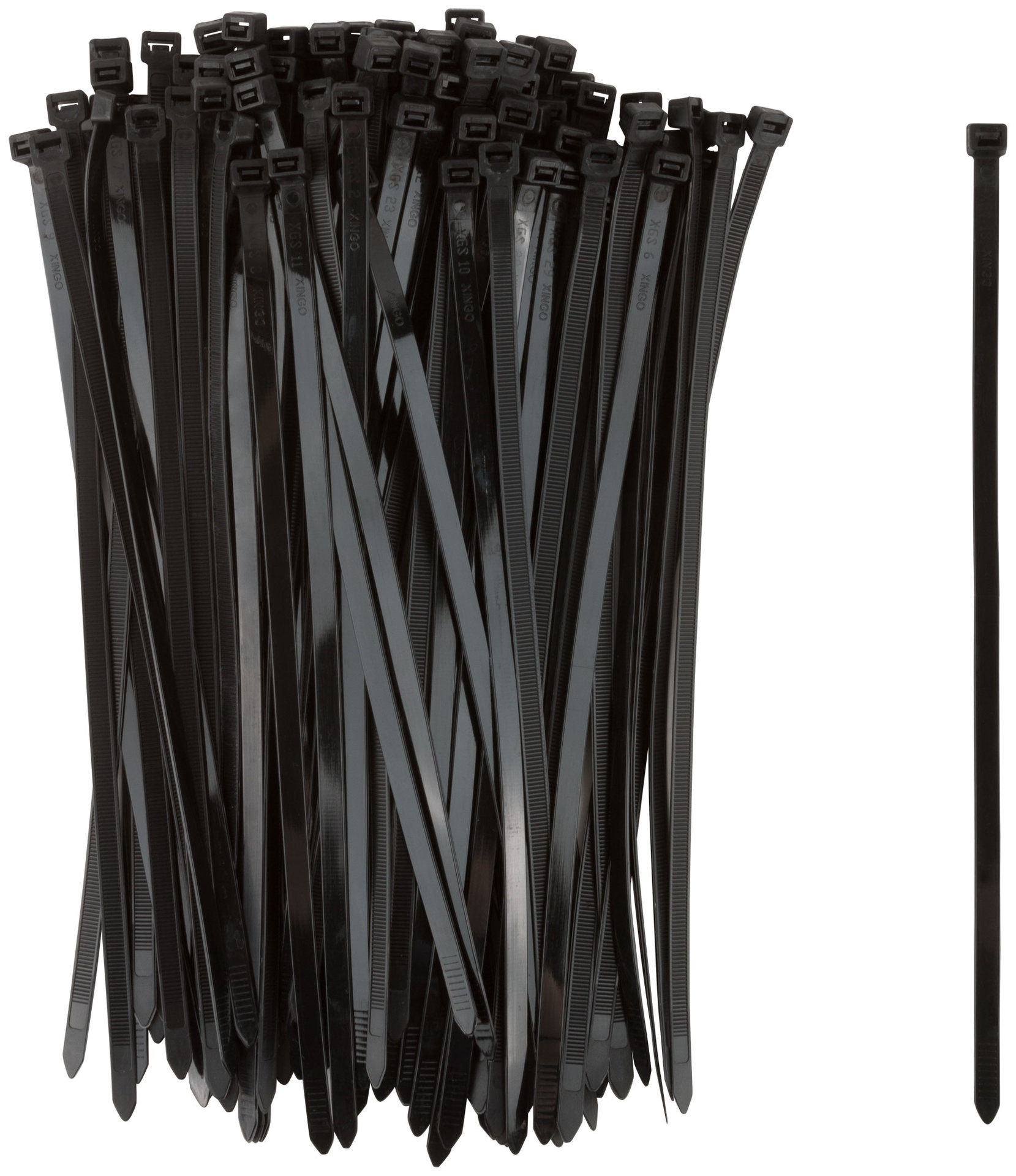 Хомуты нейлоновые для проводов, черные 100 шт., 7,6х300 мм (60361)