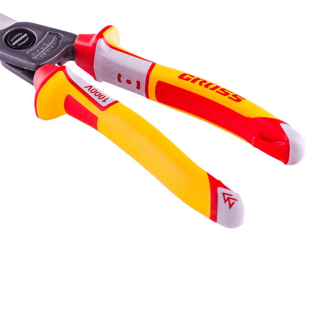 Кабелерез, диэлектрические рукоятки до 1000 В, трехкомпонентные рукоятки, 210 мм Gross (17728)