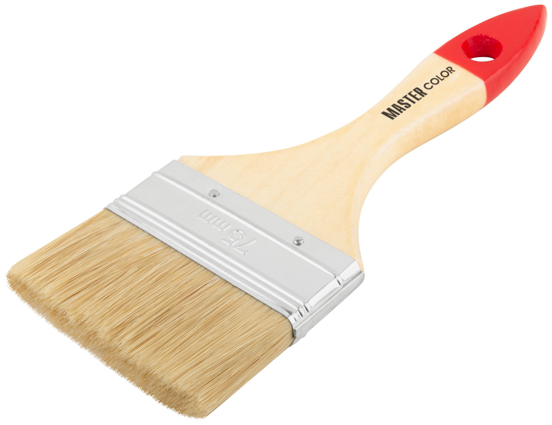 Кисть флейцевая, натур. щетина, 55% топс, лакиров.ручка, ширина 75 мм (30-0015)