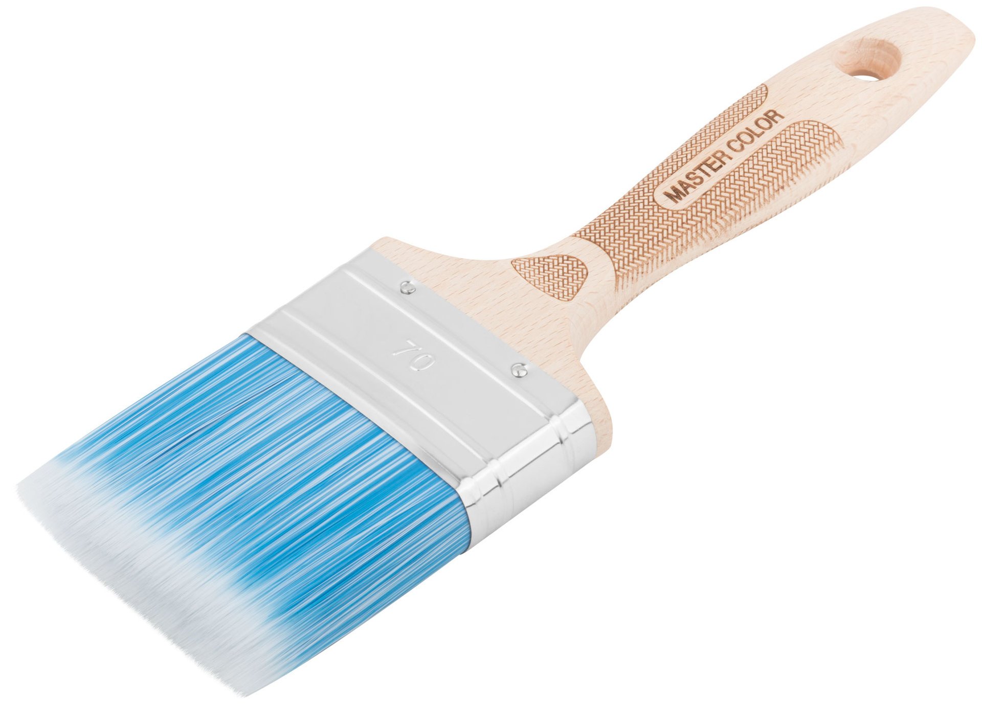 Кисть флейцевая, толщ. 18 мм, ПБТ-щетина, нерж. обжим., буковая ручка, ширина 70 мм (30-0035)