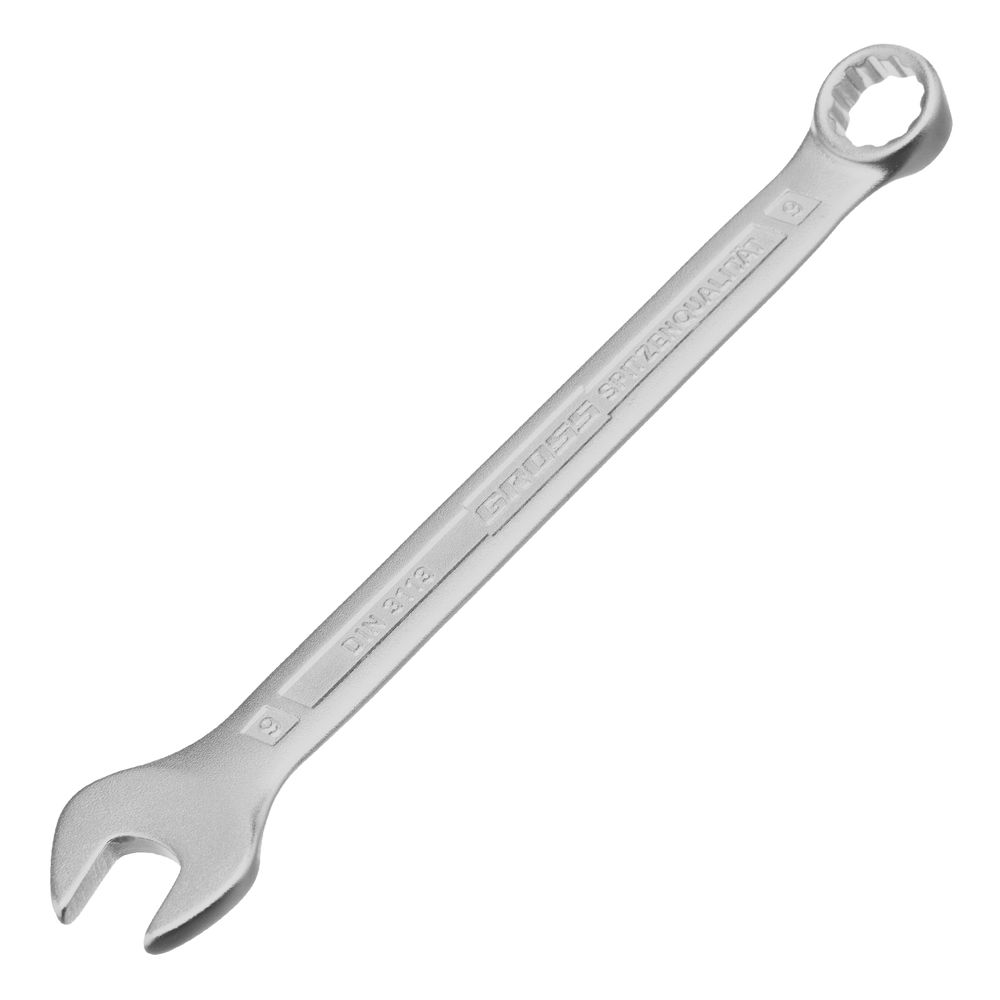 Ключ комбинированный 9 мм, CrV, холодный штамп Gross (15128)