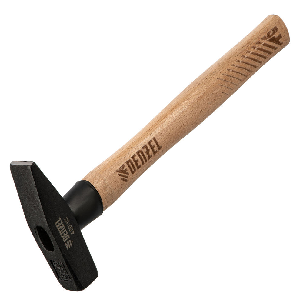 Молоток слесарный, 400 г, кованый квадратный боек, буковая рукоятка Denzel (10428)