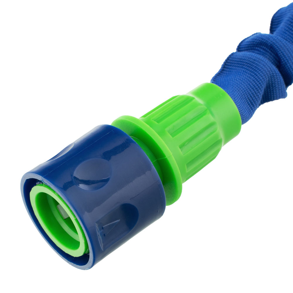 Набор поливочный, растягивающийся шланг 15 м, 7 режимов пистолет, соединитель, адаптер Сибртех (67544)