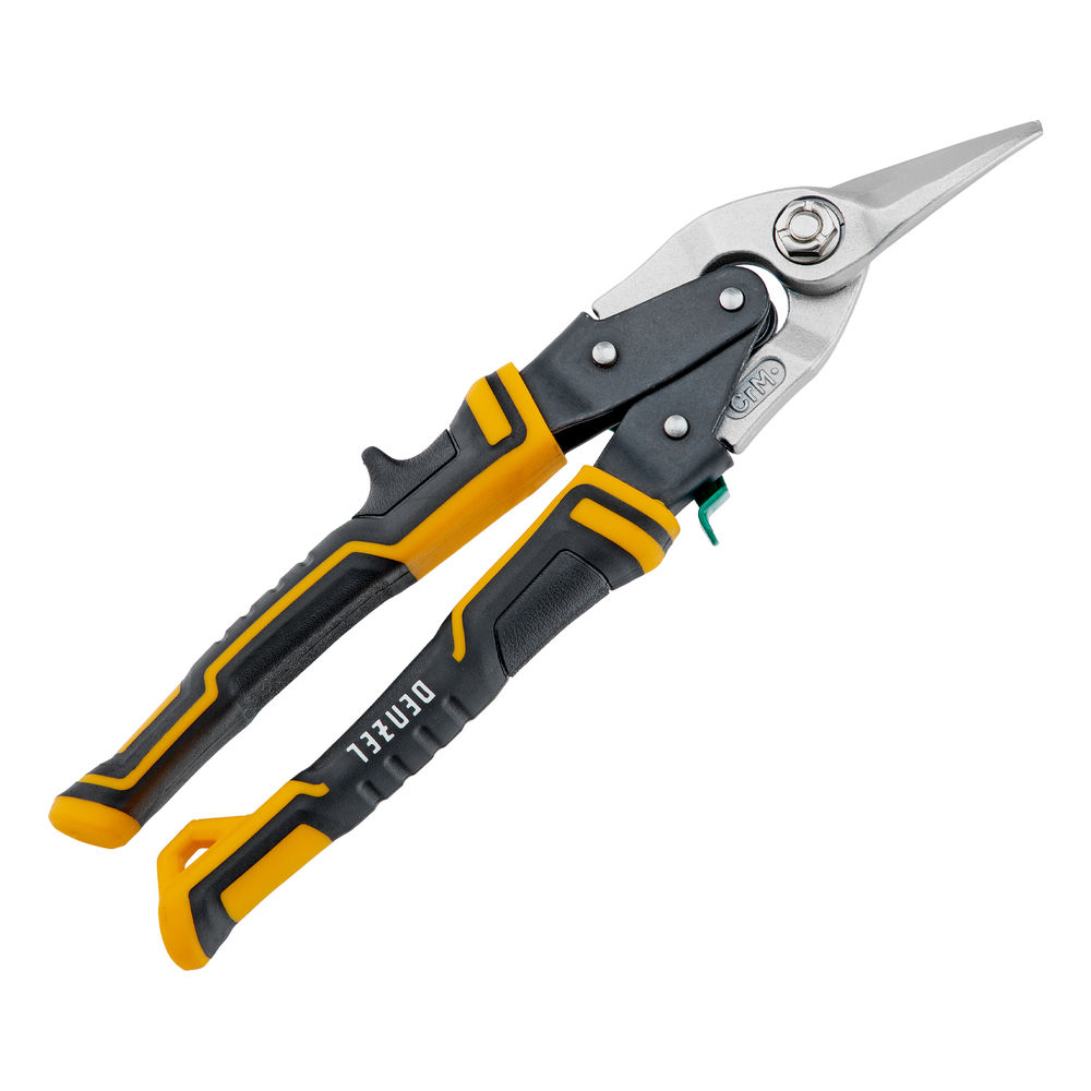 Ножницы по металлу, 270 мм, прямой и правый рез, сталь-СrMo, трехкомпонентные рукоятки Denzel (78371)