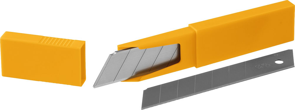Сегментированные лезвия 25 мм, 5 шт, в пластиковом кейсе + блистер OLFA OL-HB-5B