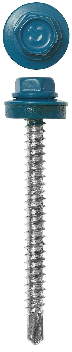 Саморез кровельный 35 х 4.8 мм, RAL 5009 небесно-голубой, 1800 шт СКД ЗУБР 4-300310-48-035-5009
