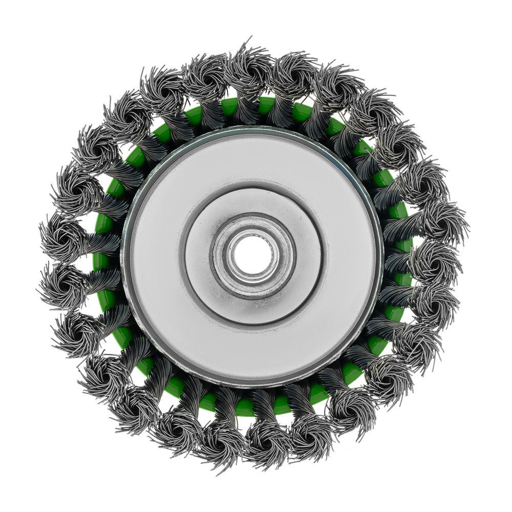 Щетка для УШМ, 125 мм, М14, чашка, крученая металлическая проволока Сибртех (746277)