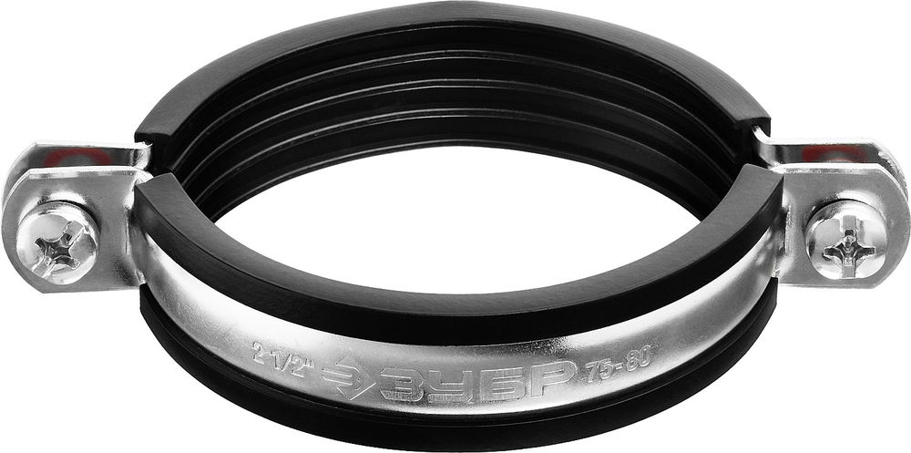 Хомут трубный с гайкой 2 1/2, цинк, 6 шт ЗУБР 37850-75-80