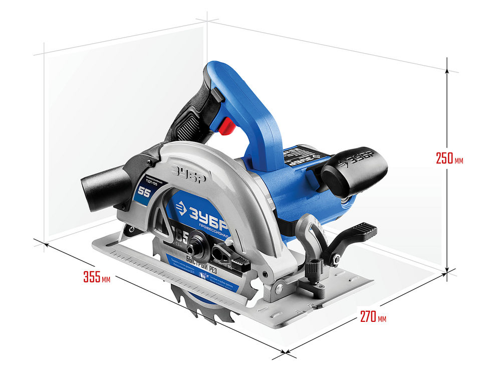 Пила циркулярная (дисковая) d 165 мм 1300 Вт Профессионал ЗУБР ПДП-55