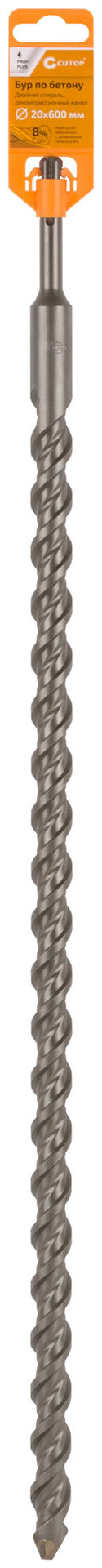 Бур по бетону CUTOP, Profi Plus - двойная спираль, три пылеотводящие кромки, 20 x 600 мм (49-20600)