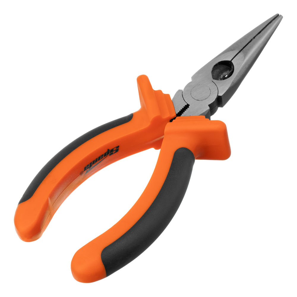 Длинногубцы прямые Comfort, 160 мм ,шлифованные, двухкомпонентные рукоятки Sparta (17165)