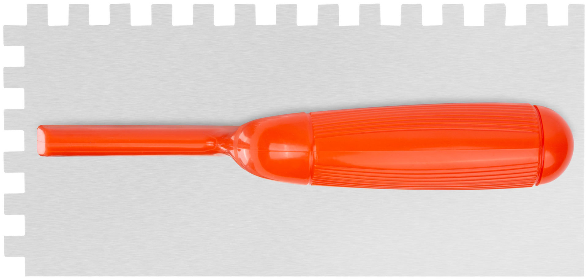 Гладилка нержавеющая с пластик.ручкой, 280х130 мм зубчатая 10х10 мм (05170)