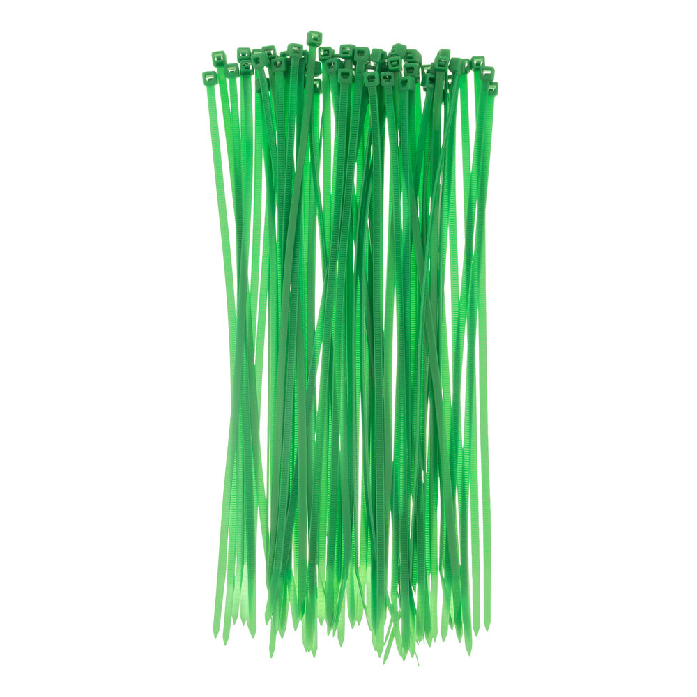 Хомуты, 250 x 3.6 мм, пластиковые, зеленые, 100 шт Сибртех (45513)