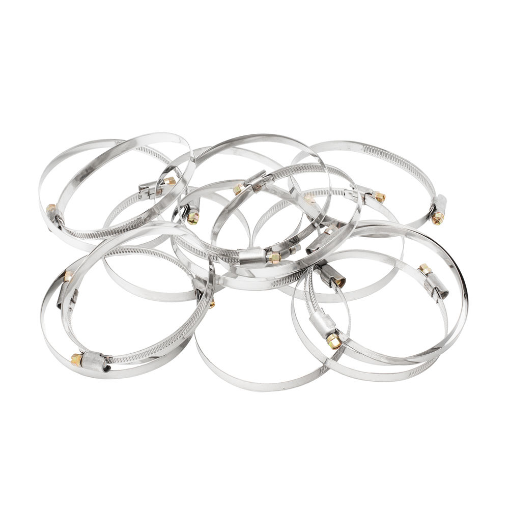 Хомуты нержавеющая сталь, Стандартное болтовое крепление 80-100 мм, 25 штук в упаковке, ширина 9 мм Сибртех (47587)