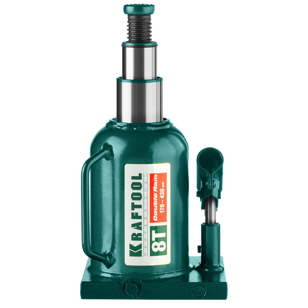 Домкрат бутылочный двухштоковый 8 т, 170 - 430 мм с увеличенным подъемом DOUBLE RAM KRAFTOOL 43463-8