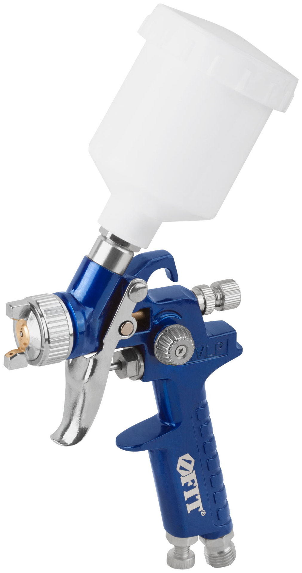 Краскопульт пневматический HVLP для точных работ, c верхним пластиковым бачком 150 мл, 0.8 мм (81006)