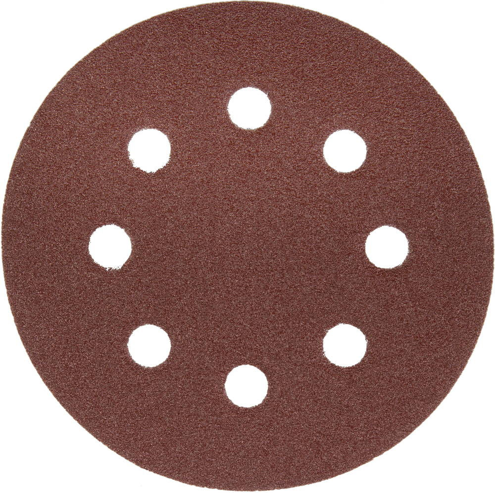 Круг шлифовальный универсальный Мастер 125 мм, 8 отверстий, Р80, 5 шт ЗУБР 35562-125-080