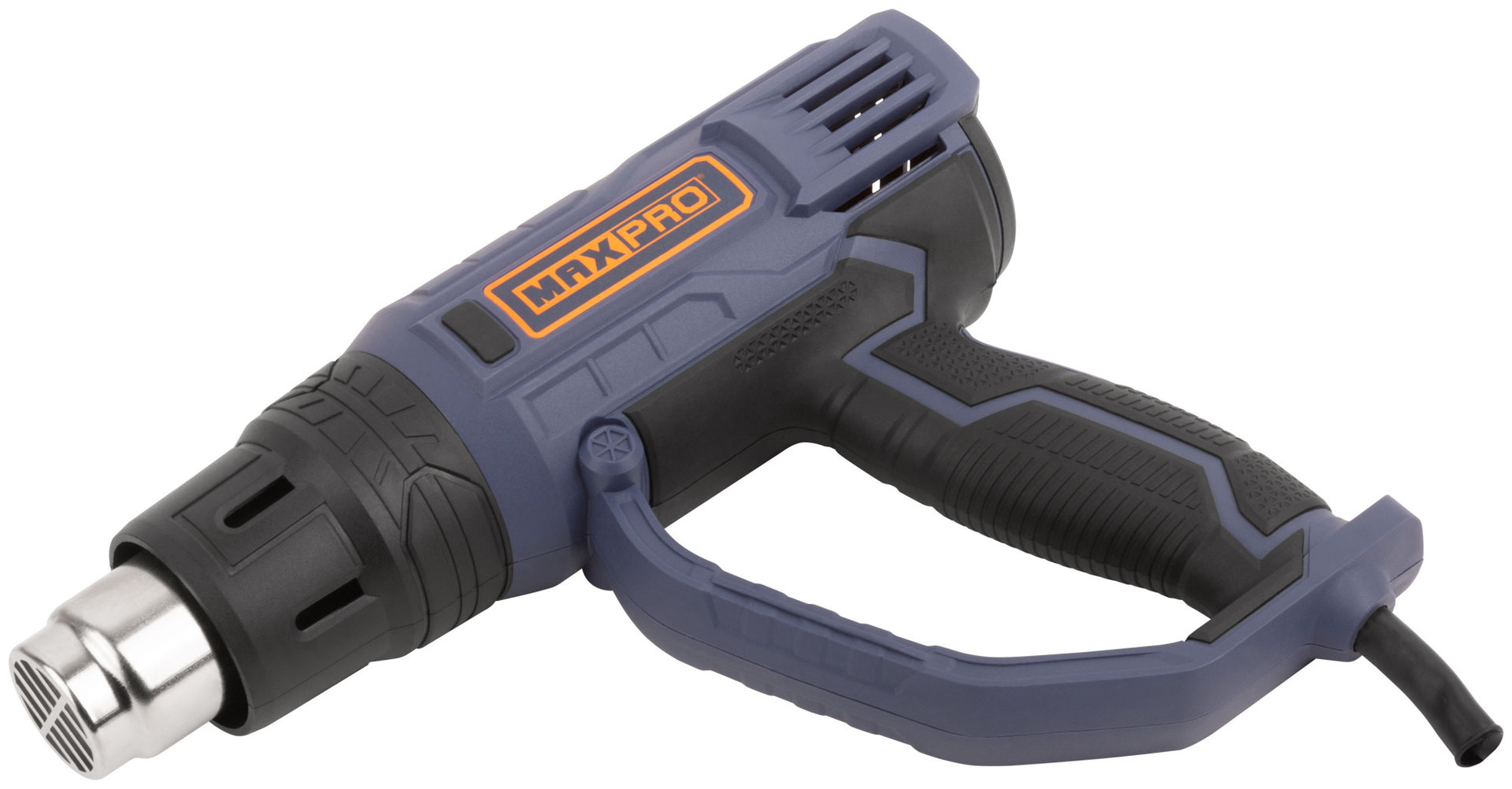 Фен технический 2000 Вт; 60/350/600°C; 500 л/мин; 0,76 кг; резиновый кабель; резиновые вставки MAX-PRO 85252