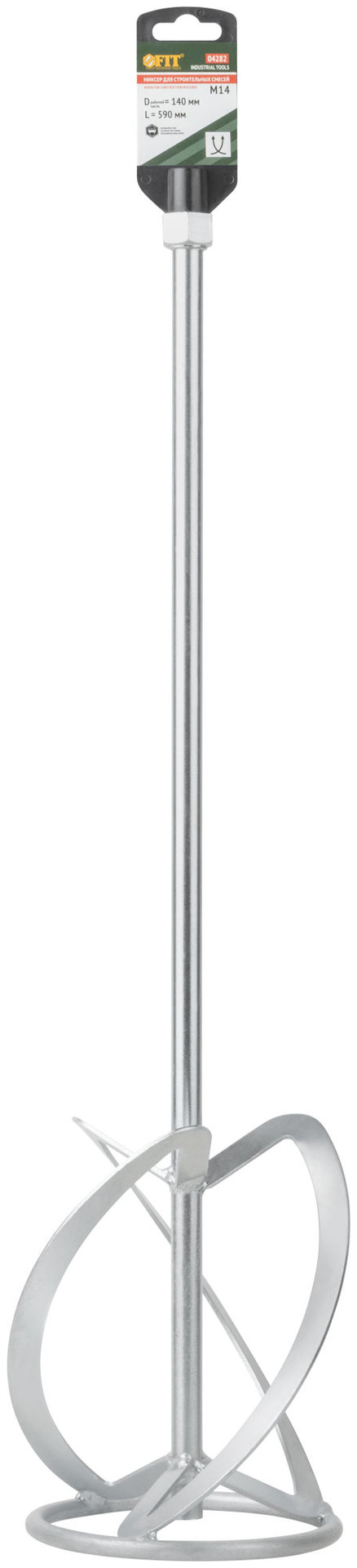 Миксер для тяжелых строительных смесей усиленный Профи, хвостовик М14, 140х590 мм (04282)