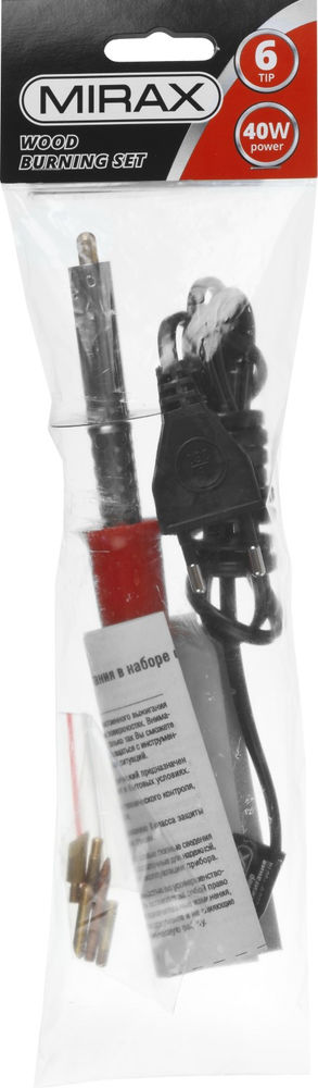 Прибор для выжигания 450°C, 220 В, 40 Вт, 6 насадок MIRAX 55430-H6