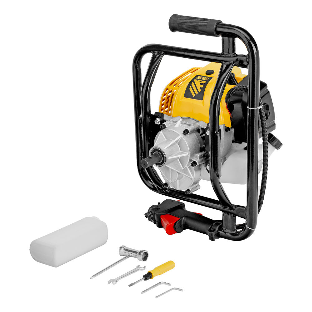 Мотобур DX-52, объем двигателя 52 см3, соединение 20 мм, без шнека Denzel (56001)