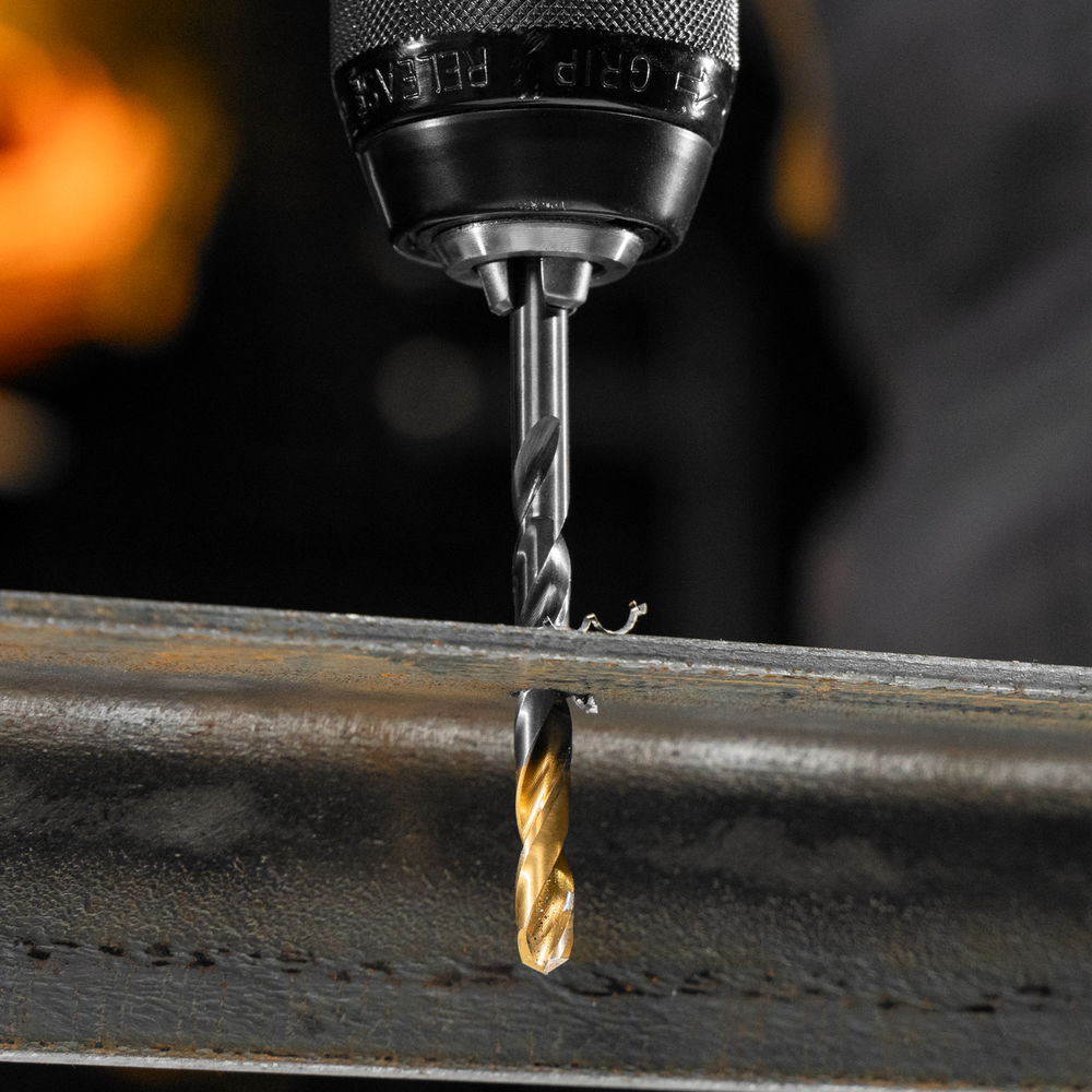 Набор сверл по металлу, 1,5-6,5мм, Р6М5К8-TiN, Golden Tip, 13 шт Denzel (723006)