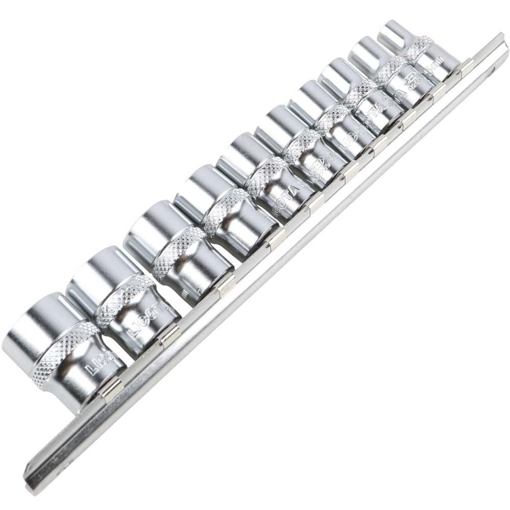 Набор торцевых головок 6-ти гранных 10 пр. на линейке, 5-14 мм 1/4 Licota TBS-22101