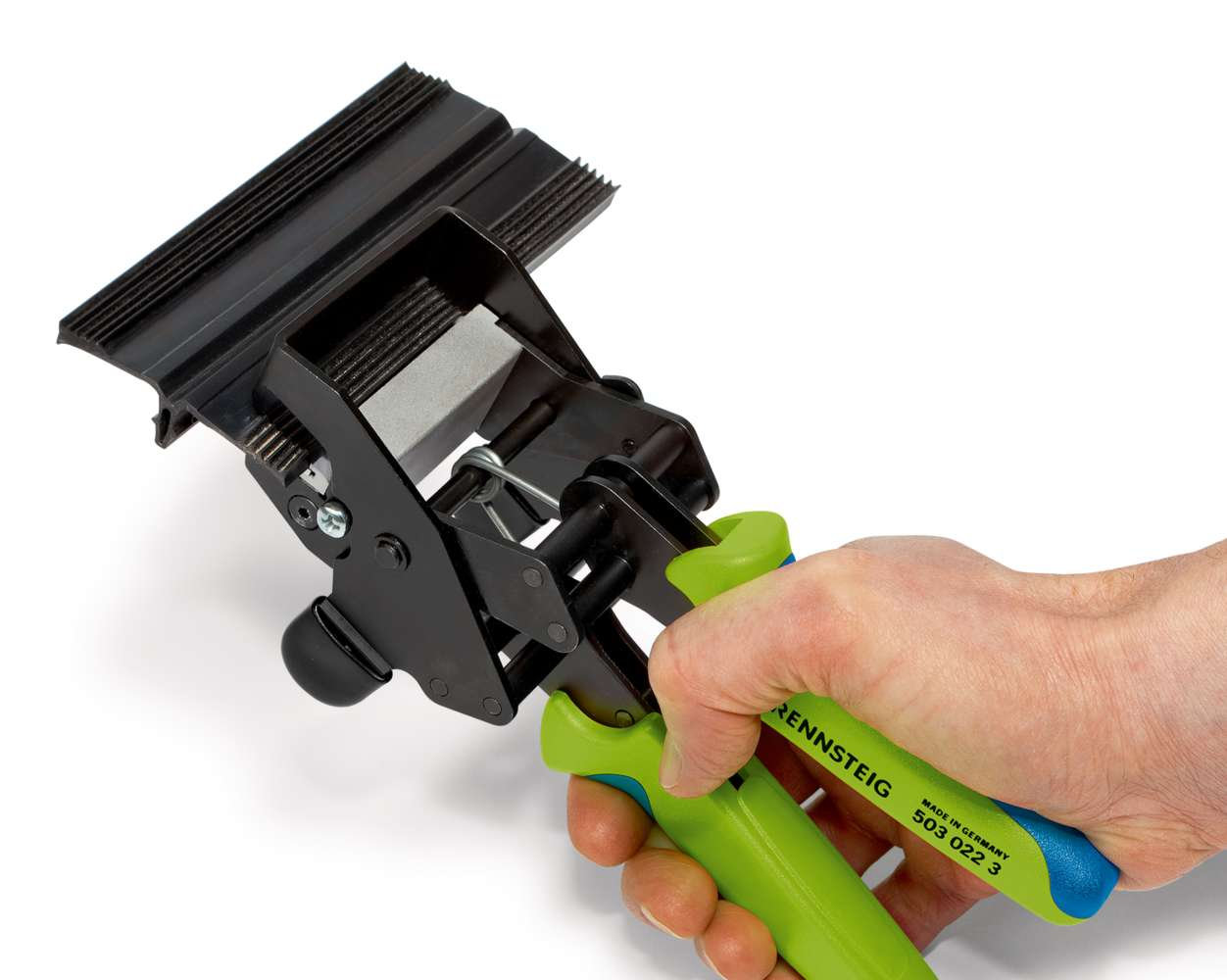 Ножницы высечные для резиновых уплотнителей панелей стеклянных фасадов, профиль, Ш x Г: 61 х 15 мм, 200 мм, 2К ручки (RE-5030223)